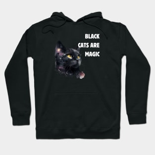 Black cats are magic Hoodie